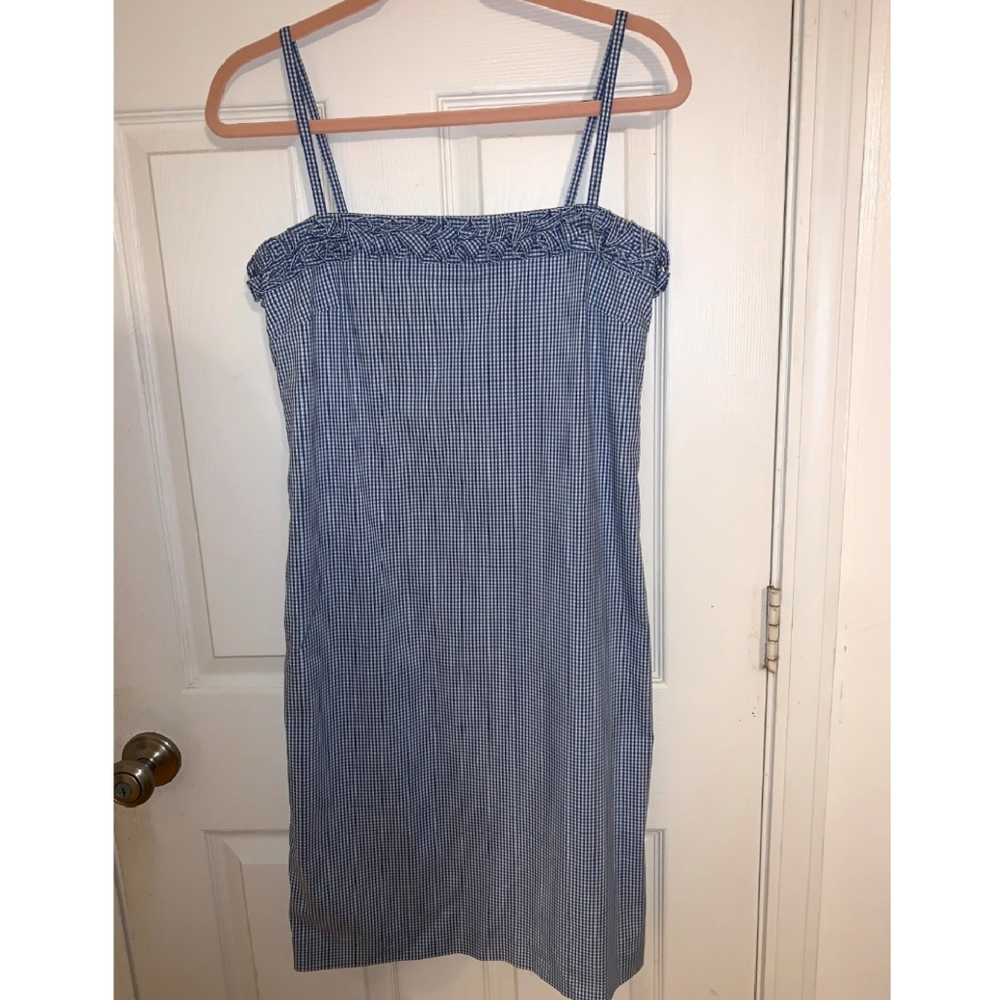 Ralph Lauren Cute Blue Gingham Check Dress 8
